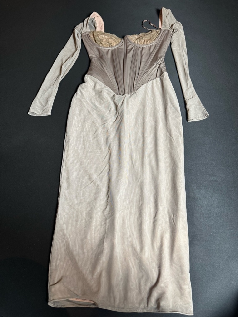 HOUSE OF CB 'Safran' Mocha Corset Midi Dress XS Luxury Glam - Picture 2 of 8